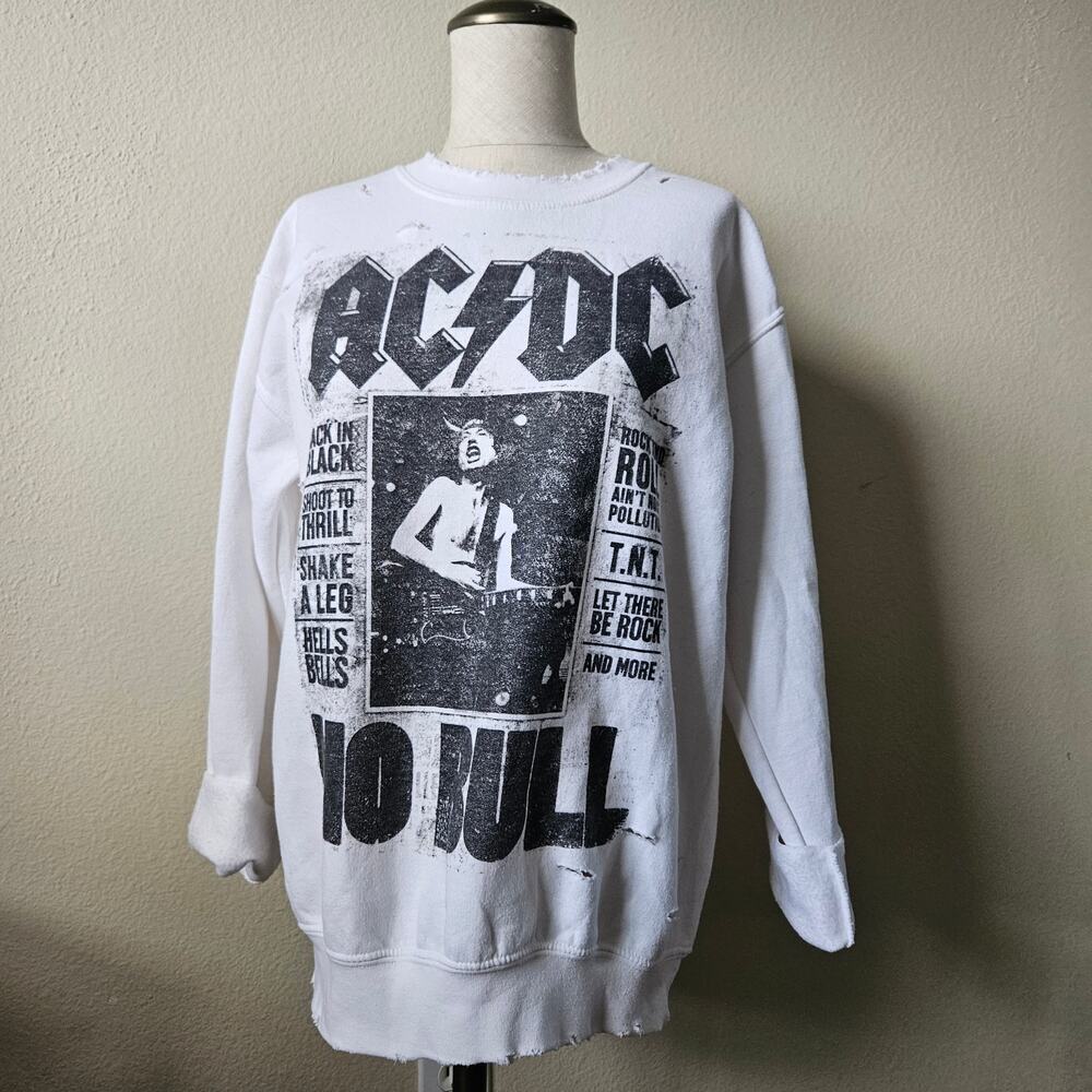 Custom ACDC Graphic Crew neck sweater Small